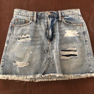 Aeropostale ripped jean skirt